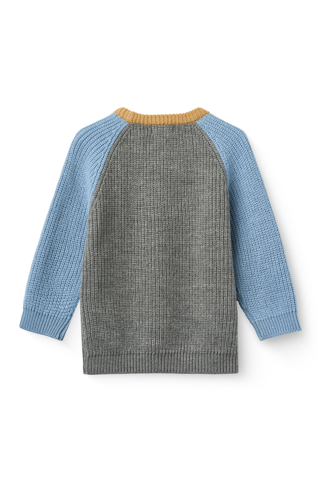 Merino rib gebreide trui - Grey Mel Comb - 100% merino wol - Copenhagen Colors - achterkant
