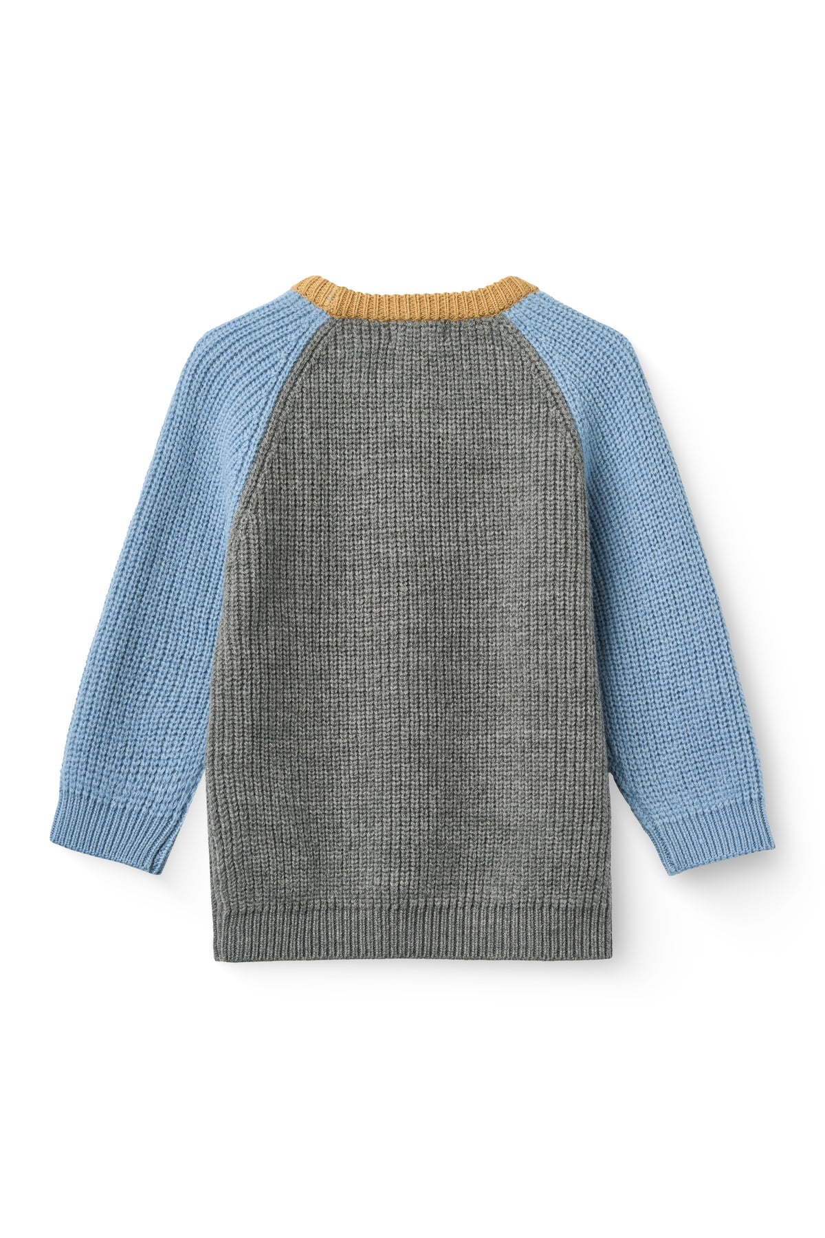 Merino rib gebreide trui - Grey Mel Comb - 100% merino wol - Copenhagen Colors - achterkant
