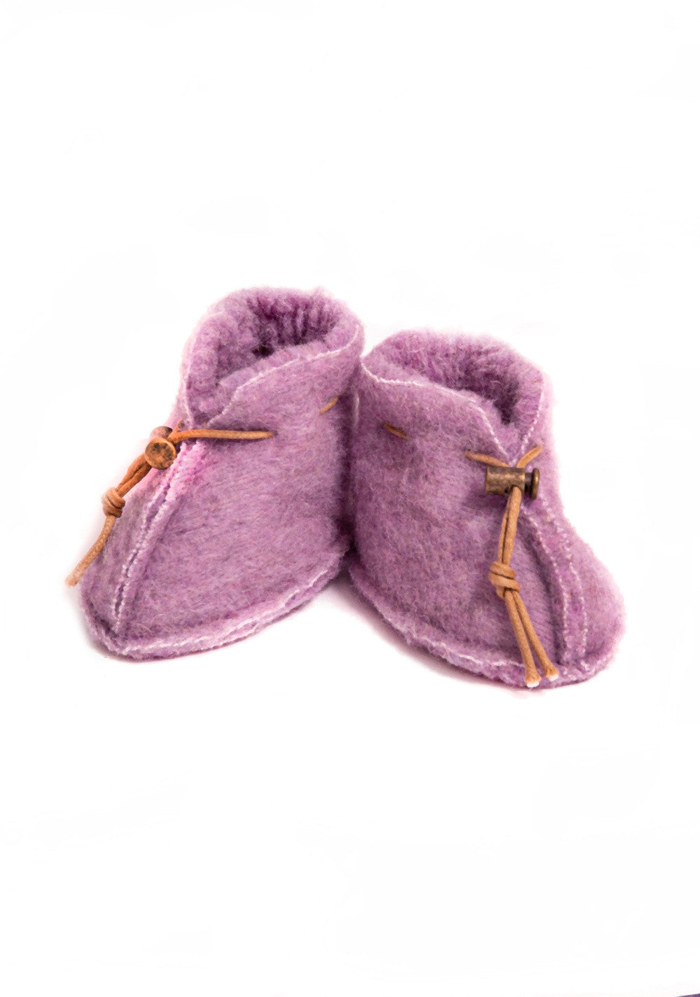 Emo Babyslofjes Lilly – Chaussons pour bébé en laine – Violet – 100 % laine – Alwero