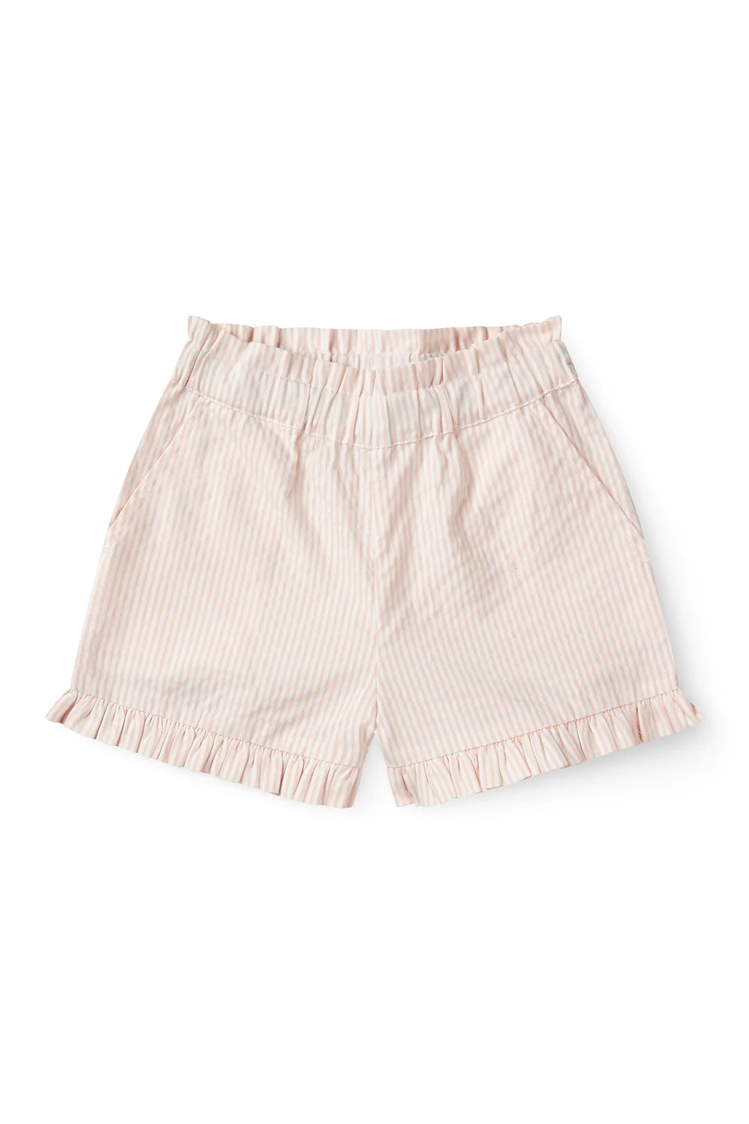 Kort broekje - Seersucker short - Dusty Rose met Cream Stripe - Biologisch katoen - Copenhagen Colors - productfoto - afbeelding 2