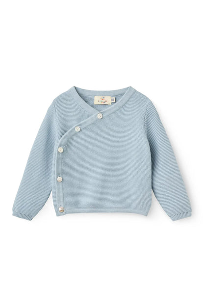 Knitted Baby Cardigan - Organic Cotton - Blue/Soft Blue - Copenhagen Colors
