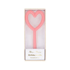 Slim Heart Candle Pink – Hartvormige taartkaars – Meri Meri