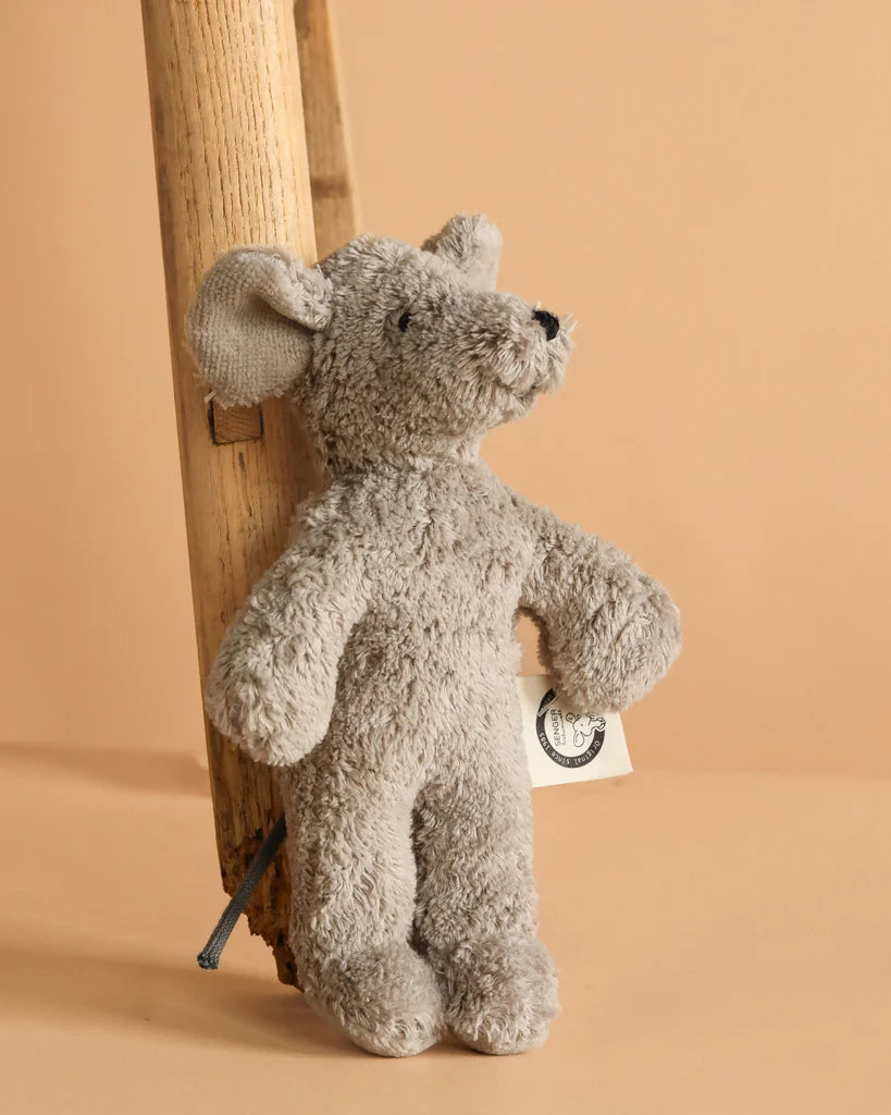 Baby knuffel - Muis klein - Animal Baby Mouse - Biologisch katoen/Wol - Grijs - Senger Naturwelt