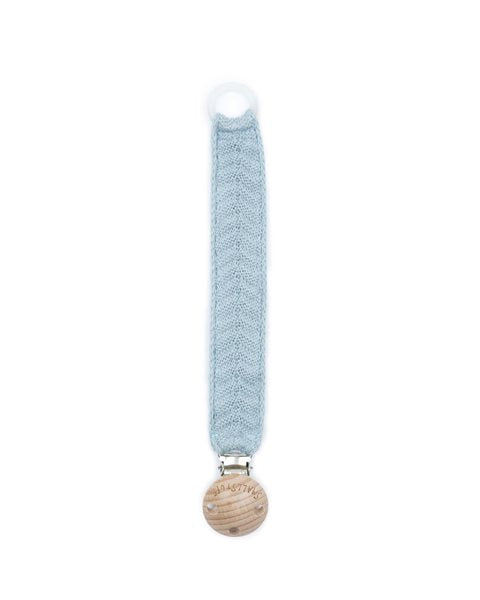 Knitted pacifier cord - Organic cotton - Herringbone pattern/Fish bone - SmallStuff