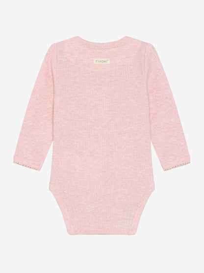 Bodysuit - Modal/cotton - Pink/Bleached Mauve Melange - Fixoni