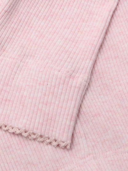 Legging - Modal/katoen - Roze/ Bleached Mauve Melange - Fixoni