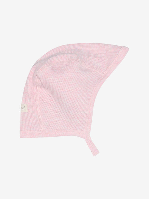 Baby mutsje - Helm mutsje - Modal/Katoen - Roze/Bleached Mauve Melange - Fixoni - verpakking