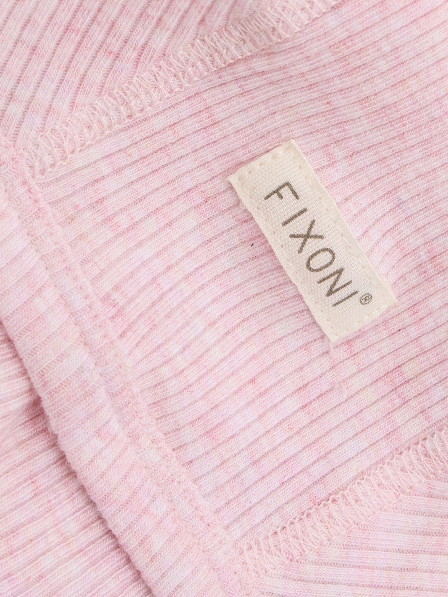 Baby bonnet - Helmet hat - Modal/Cotton - Pink/Bleached Mauve Mélange - Fixoni
