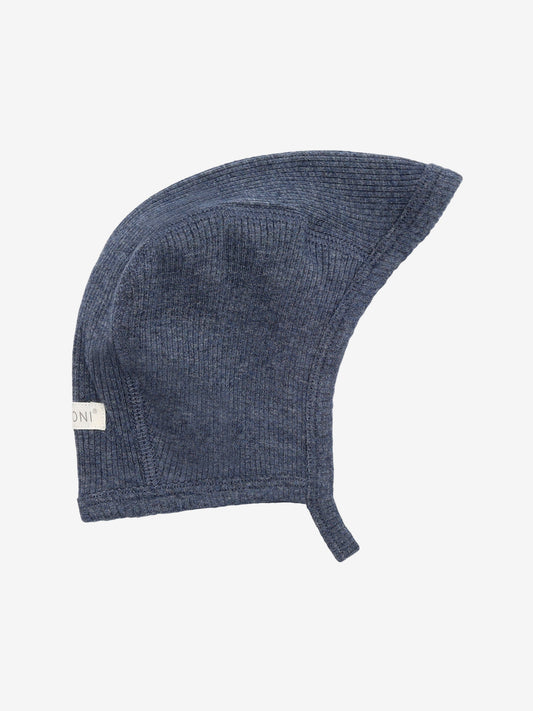 Baby hat - Helmet hat - Modal/Cotton - Dark Blue/Vintage Indigo Melange - Fixoni