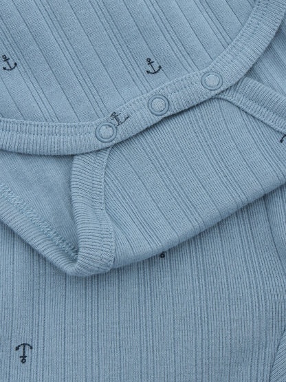 Long-Sleeved Romper - Organic Cotton - Mountain Spring/Blue - Fixoni