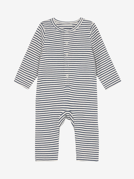 Sleepsuit - Cotton - Striped Blue/Vintage Indigo - Fixoni