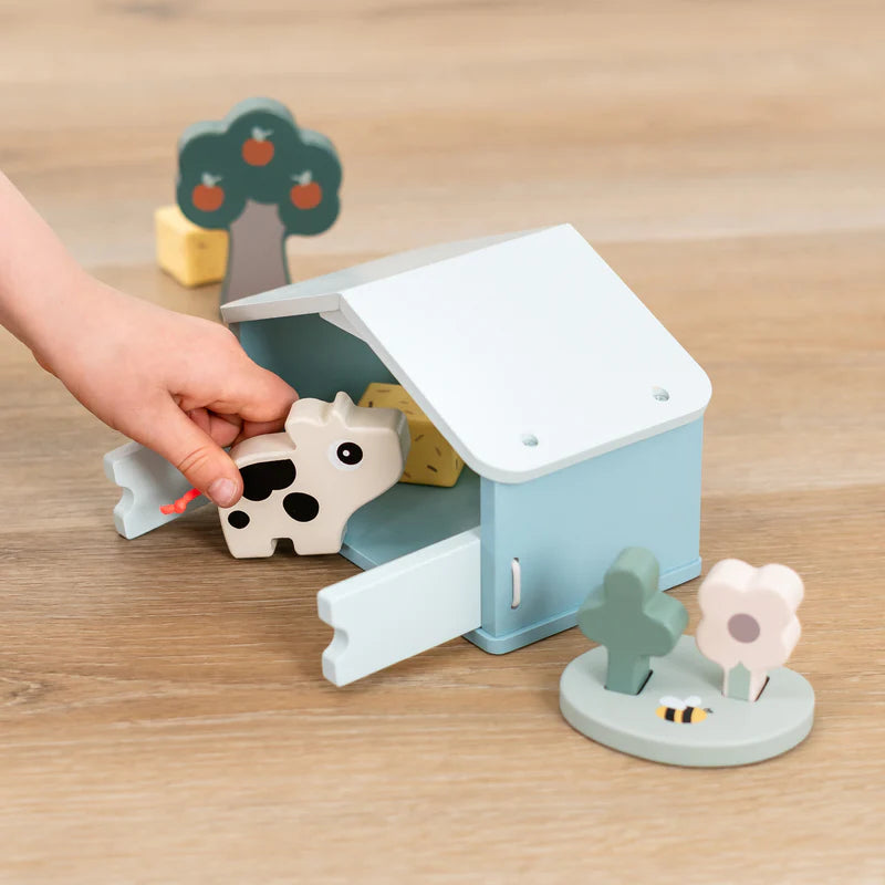 Wooden farm set - Tiny farm play set - Dotti - Colour mix - Done by Deer