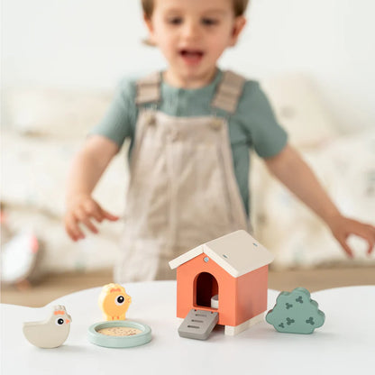 Wooden farm set - Tiny farm play set - Clucky - Colour mix - Done by Deer