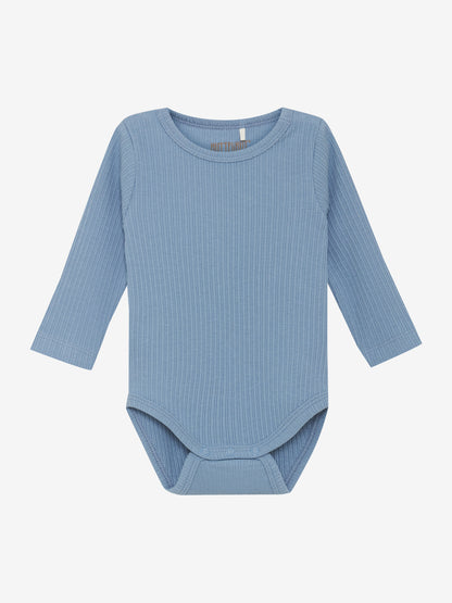 Bodysuit long sleeve - Cotton & Modal mix - Body LS Rib - Windward Blue - Huttelihut