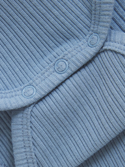 Short sleeve romper - Cotton & Modal mix - Windward Blue - Body SS Rib - Huttelihut