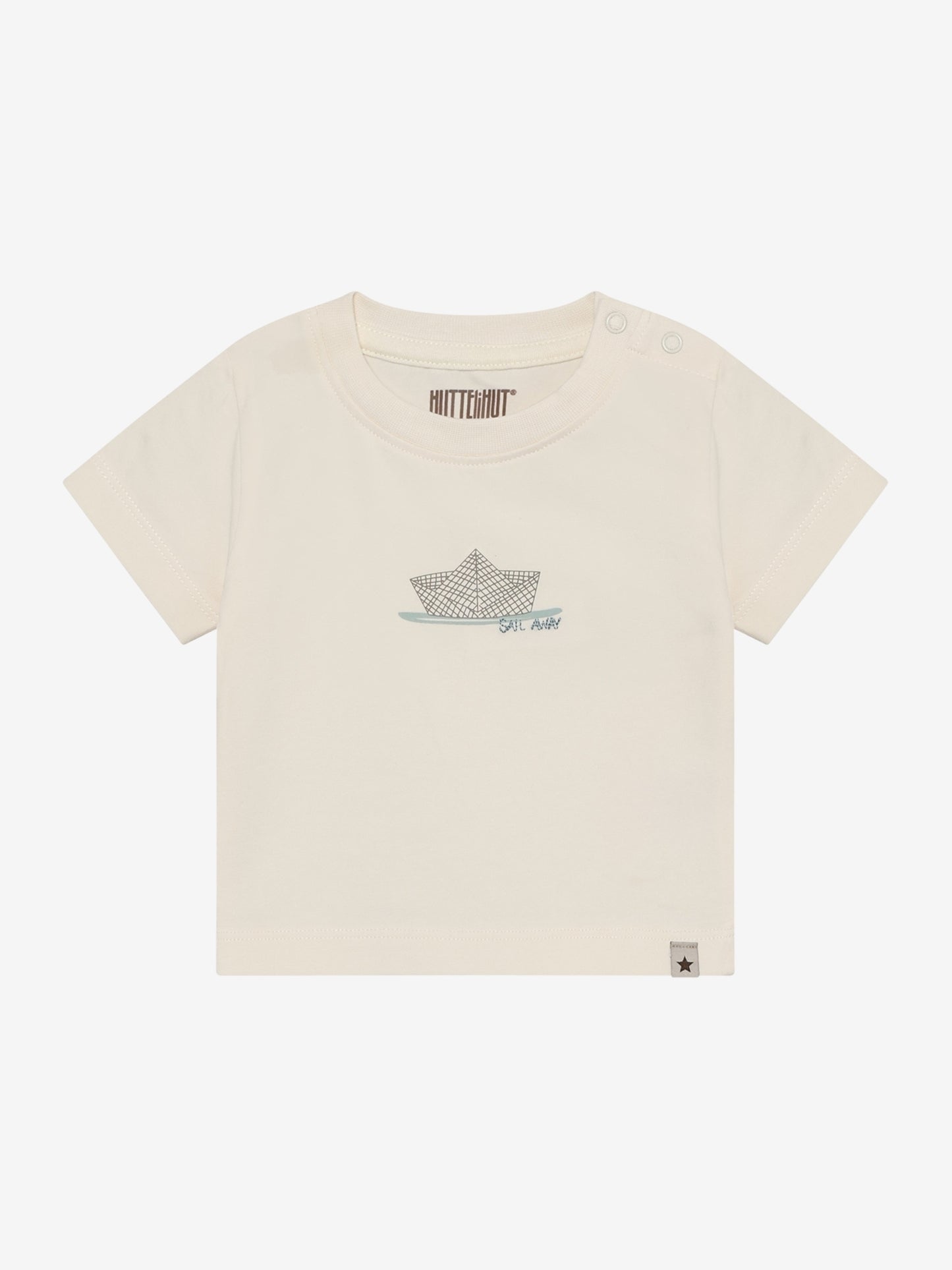 T-shirt short sleeve - Cotton - White/Antique White - Huttelihut