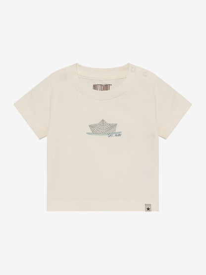 T-shirt short sleeve - Cotton - White/Antique White - Huttelihut