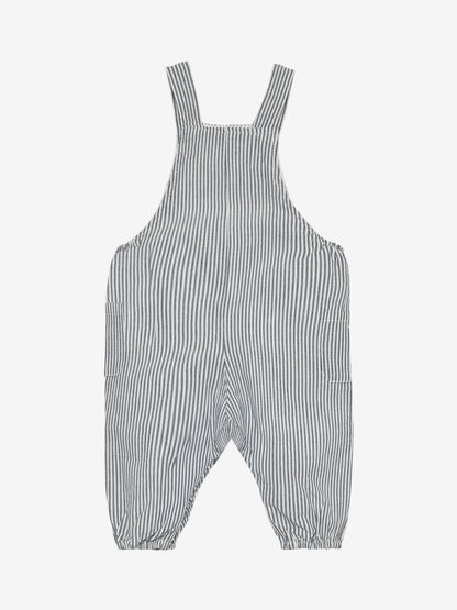 Striped Overalls - Organic cotton - Bering Sea/Striped blue - Huttelihut