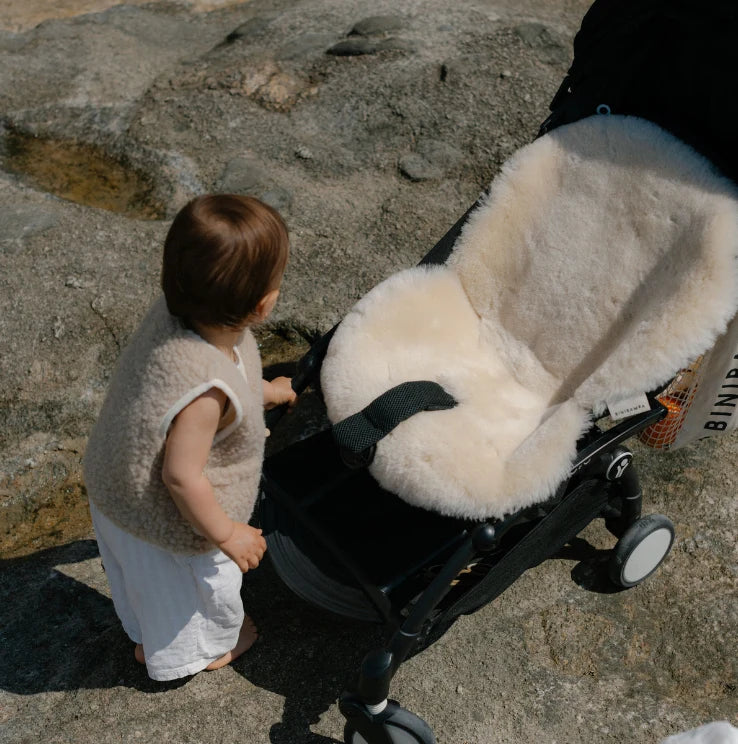 Merino wollen kinderwagen inleg Snuggler® - Milk - BINIBAMBA