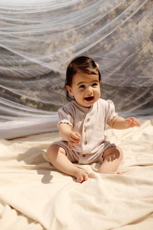 Summer outfit Marjolein - Romper - Soft Pink - Cotton - Levv Labels