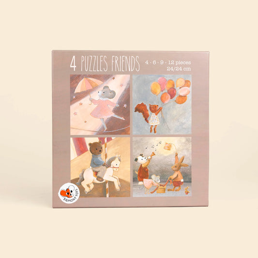 4 puzzels vrienden - FSC karton - 3+ jaar - Egmont Toys