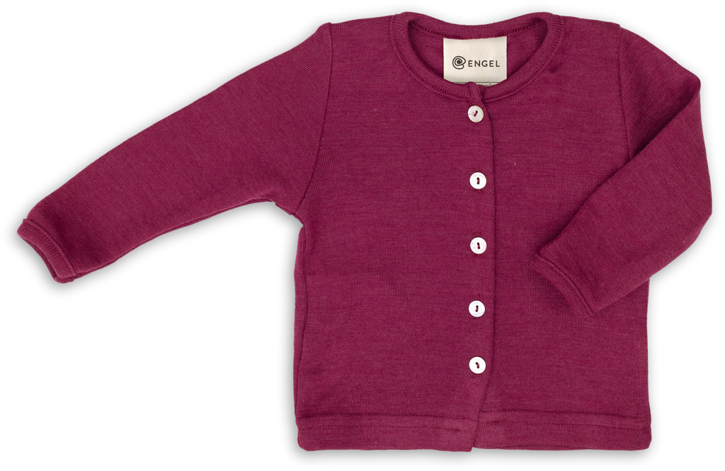 Babyjäckchen - Wolle/Seide - Walnut/Walnuss - Baby Cardigan - Engel Natur