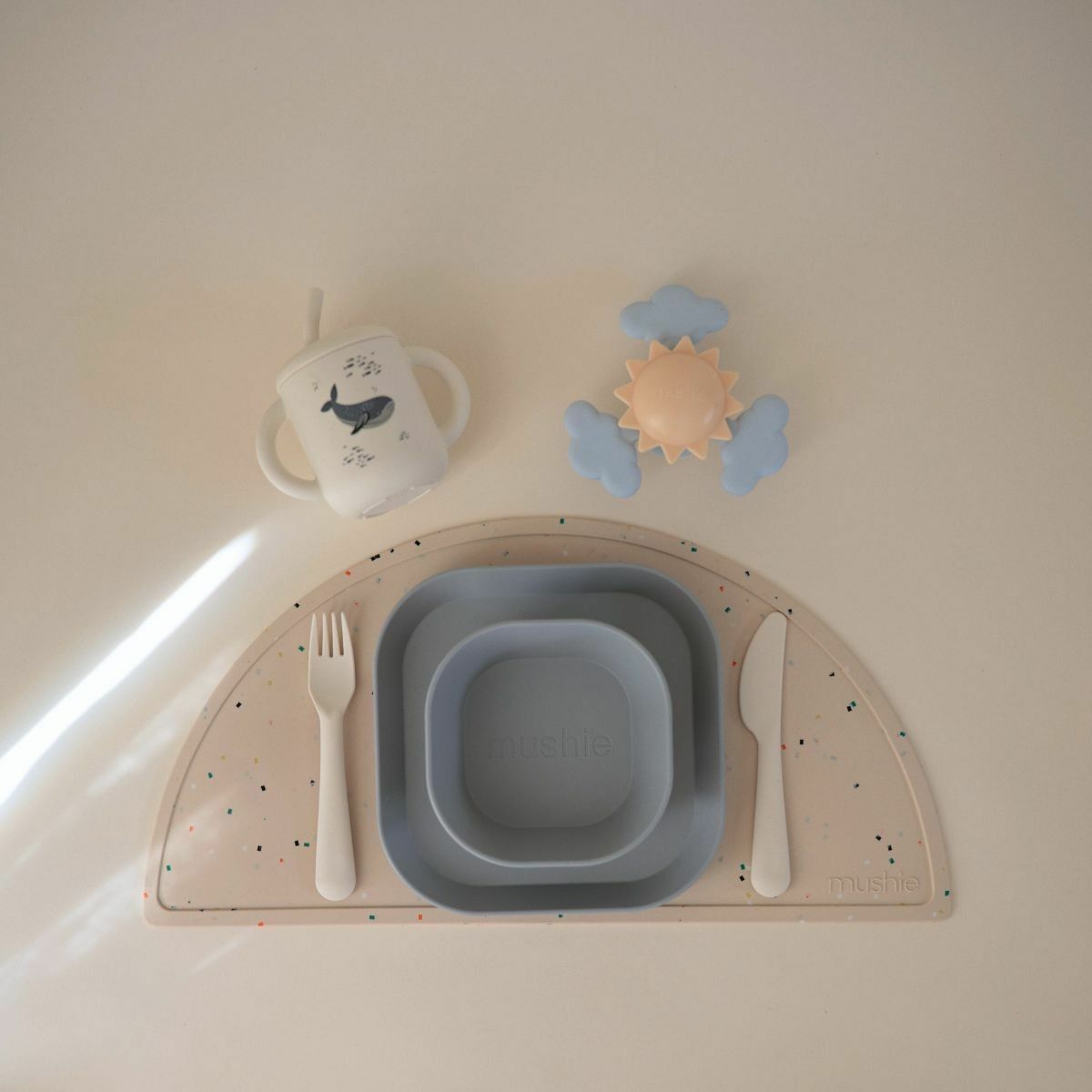 Bestekset baby - Niet-giftig plastic - Ivory - Mushie