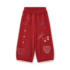 Agnes Pant – Wijd broekje – Dark Cranberry – 100% katoen – Flöss
