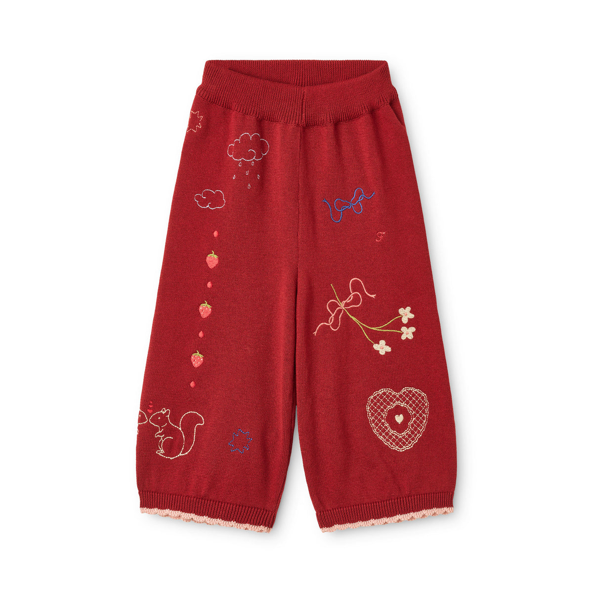 Agnes Pant – Wijd broekje – Dark Cranberry – 100% katoen – Flöss