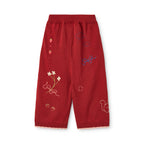 Agnes Pant – Wijd broekje – Dark Cranberry – 100% katoen – Flöss