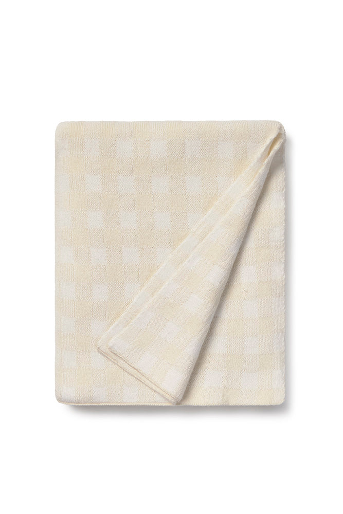 Gebreide deken Vichy Tiles - Toffee, Matcha & Ivory - 100% katoen - Lorena Canals - productfoto - afbeelding 2