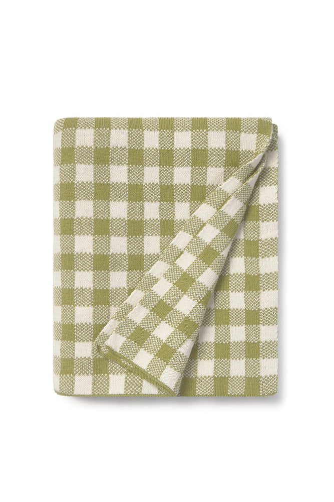 Gebreide deken Vichy Tiles - Toffee, Matcha & Ivory - 100% katoen - Lorena Canals - productfoto