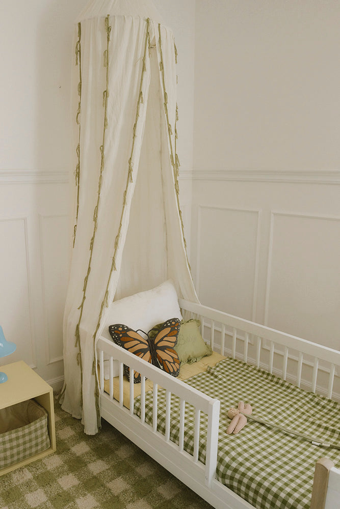 Gebreide deken Vichy Tiles - Toffee, Matcha & Ivory - 100% katoen - Lorena Canals - productfoto - afbeelding 3