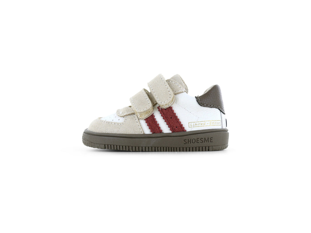 Suède babysneaker ExtremeFlex® – Beige/Red/Black – Shoesme