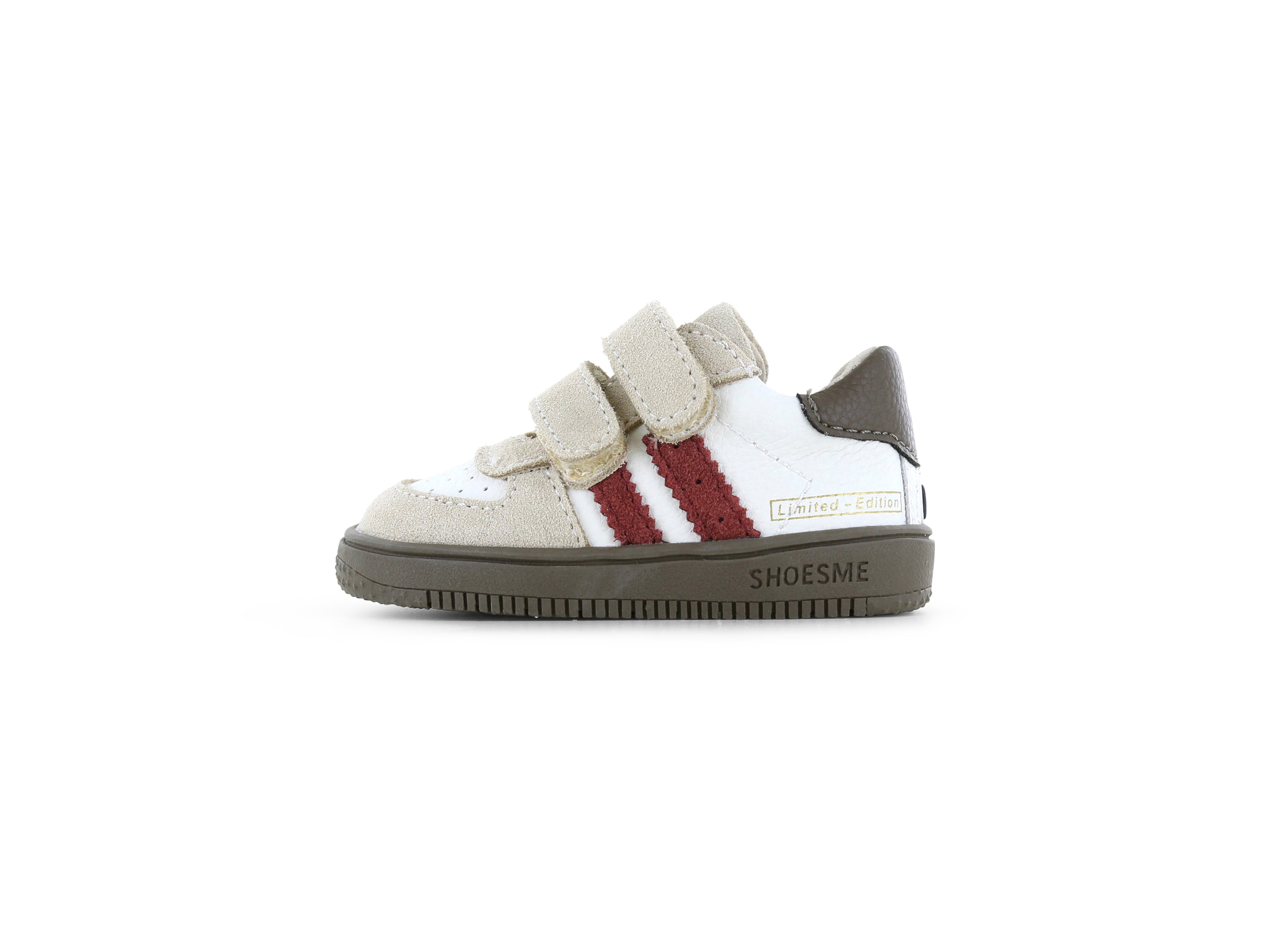 Suède babysneaker ExtremeFlex® – Beige/Red/Black – Shoesme