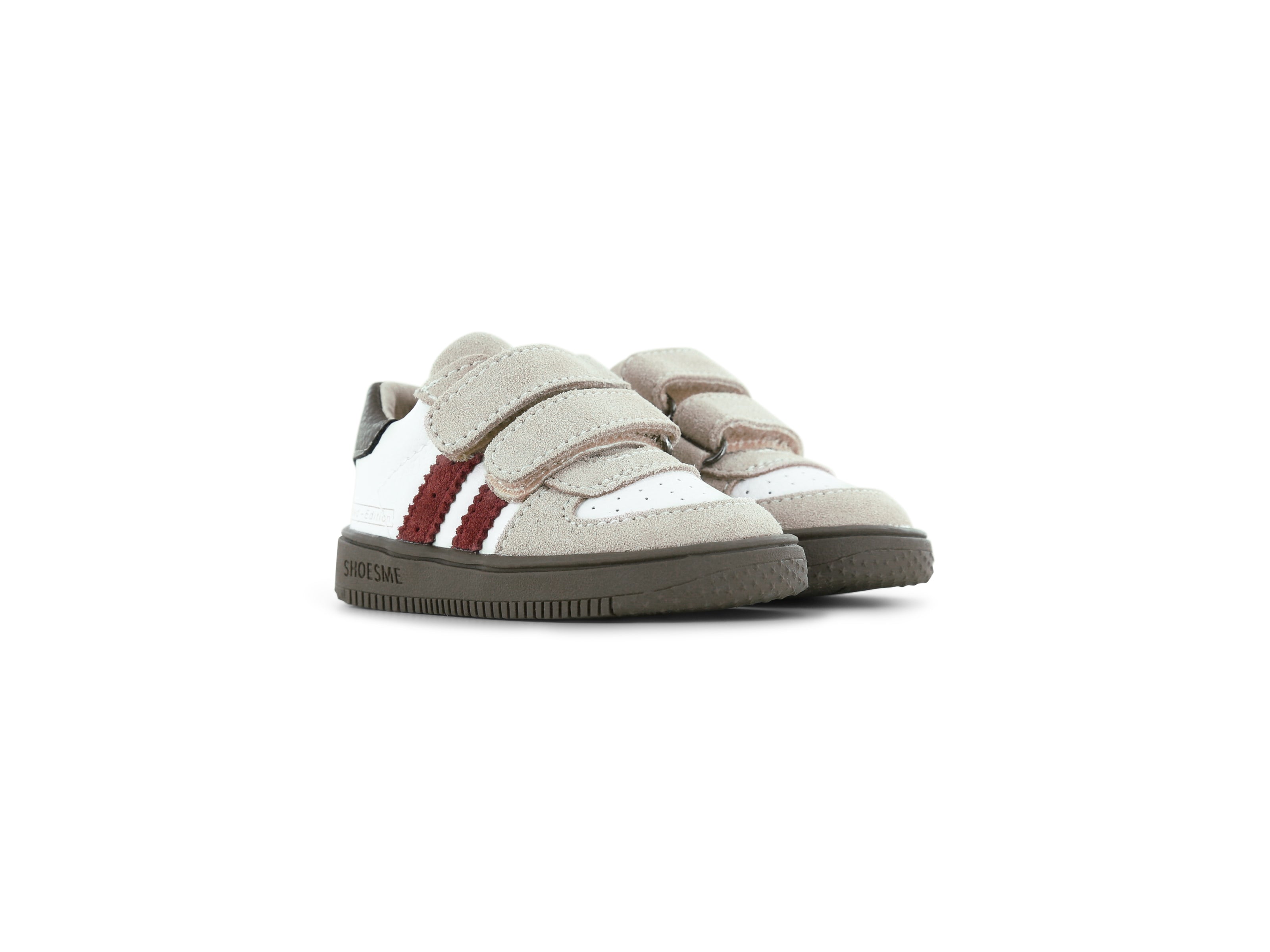 Suède babysneaker ExtremeFlex® - Beige/Red/Black - Shoesme - productfoto
