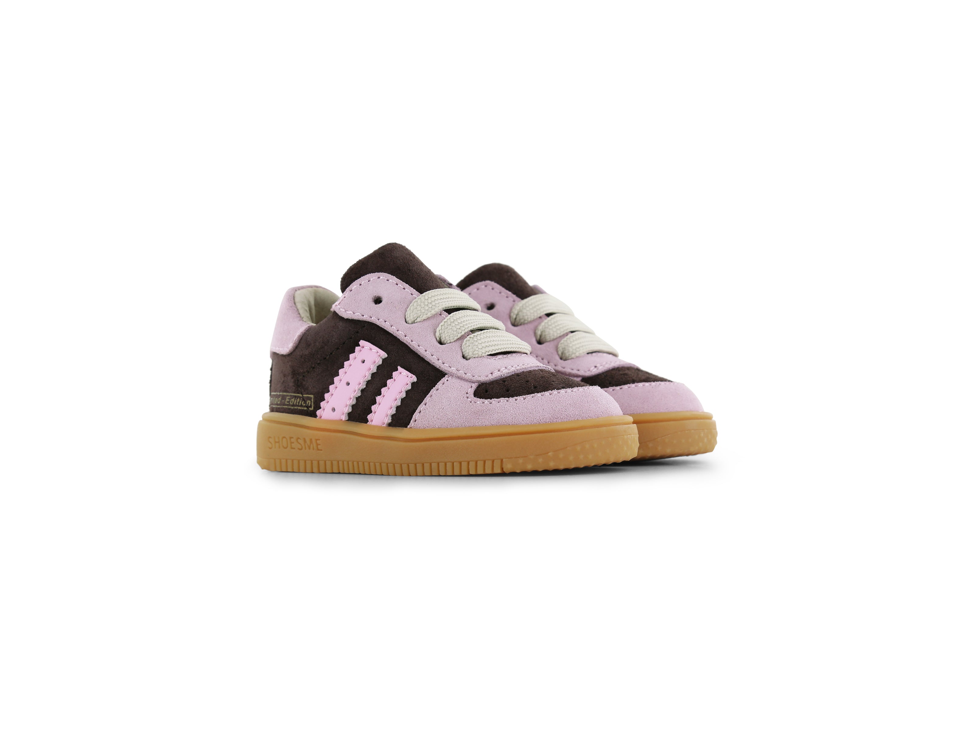 Suède babysneaker ExtremeFlex® - Pink/Brown - Shoesme - lifestyle