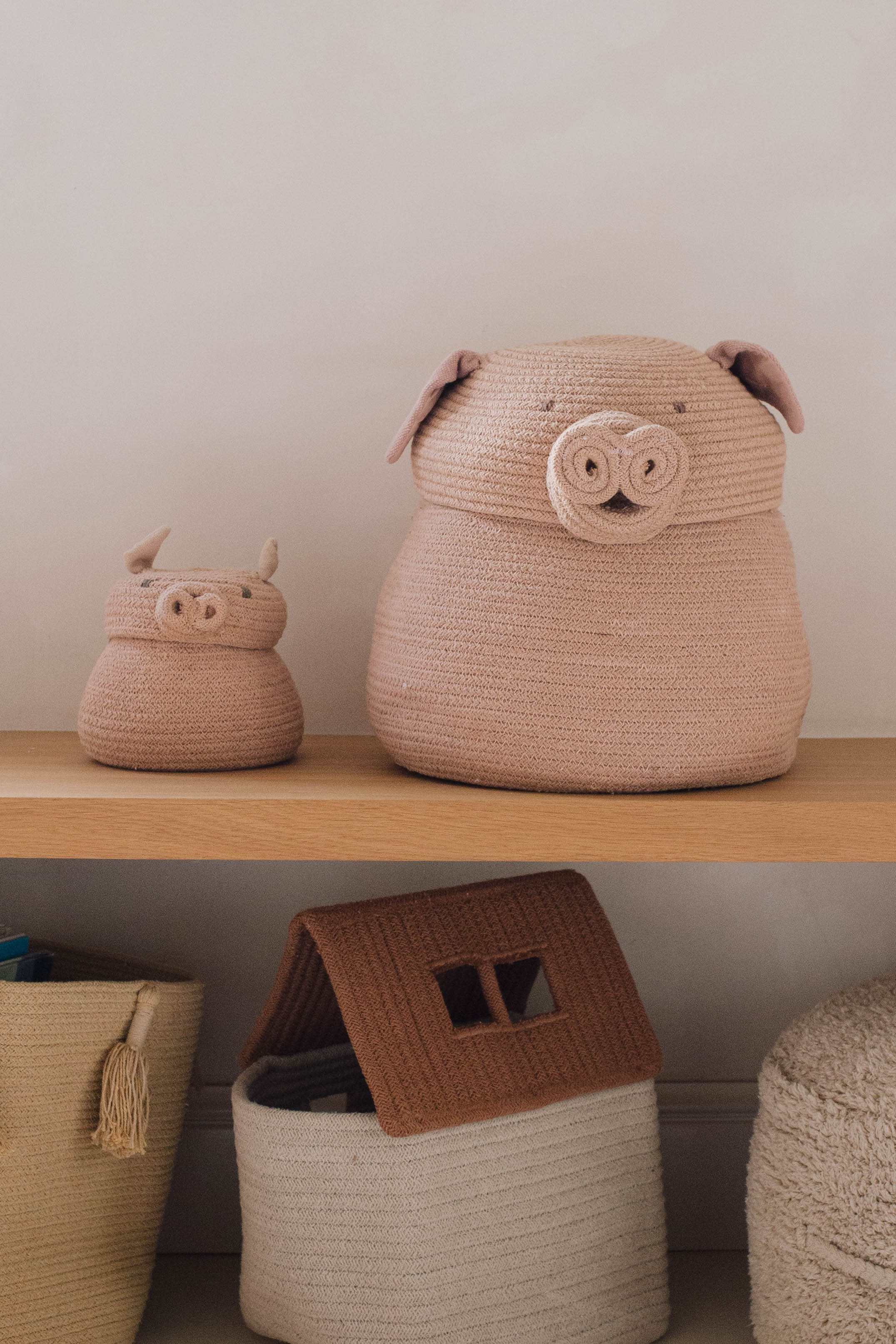 Basket Mini Peggy the Pig - Mini opbergmand varken - Pink - Ø 17 × 15 cm - Lorena Canals - productfoto