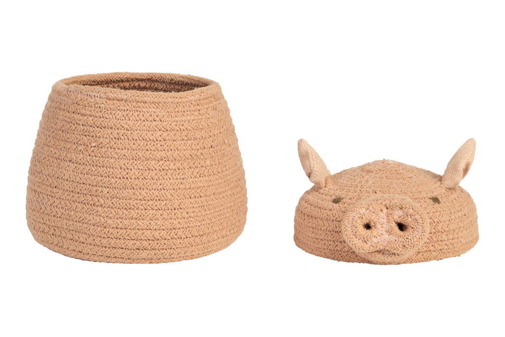 Basket Mini Peggy the Pig - Mini opbergmand varken - Pink - Ø 17 × 15 cm - Lorena Canals - productfoto - afbeelding 3