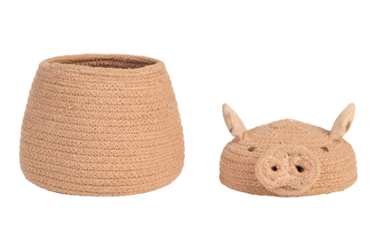 Basket Mini Peggy the Pig – Mini opbergmand varken – Pink – Ø 17 × 15 cm – Lorena Canals