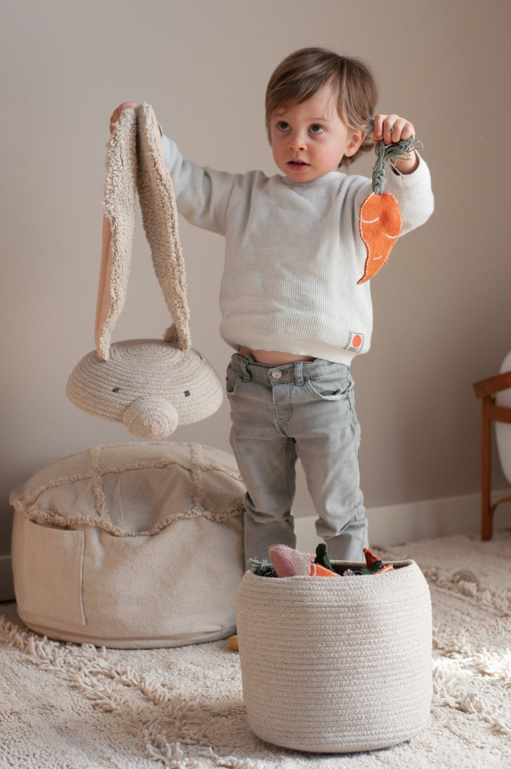 Basket Rita the Rabbit - Opbergmand konijn - Naturel - Ø 25 × 30 cm - Lorena Canals - productfoto - afbeelding 2