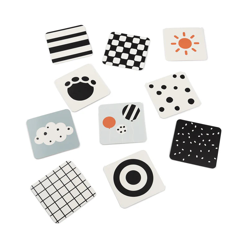Visual Stimulation Cards - Baby contrast cards 10-pack - Elphee - Colour mix - Done by Deer