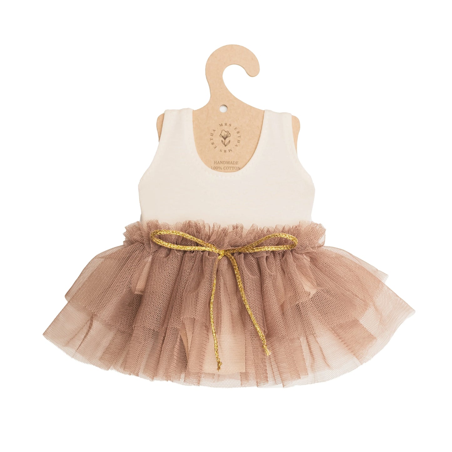 Doll clothes - Organic cotton - Dolls 32-36 cm - Taupe Ballet Set - Mrs Ertha