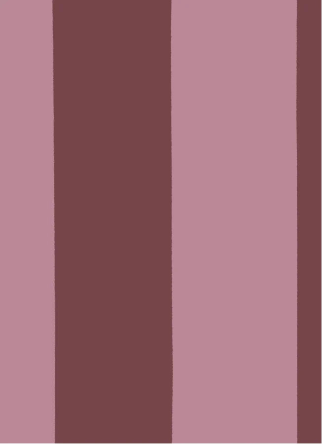 Brede Strepen Bordeaux Roze – Atelier Chien : détail du motif du papier peint.