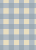 Gingham Ruiten Lichtblauw – Atelier Chien: Detailansicht des Tapetenmusters.
