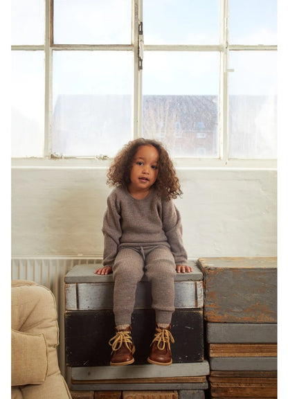 Gestrickte Hose - Merino Classic Rib Leggings - Merinowolle - Nature Melange - Copenhagen Colors