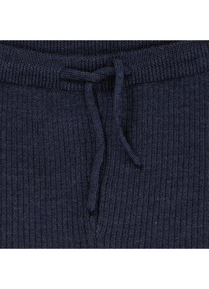 Copenhagen Colors - Merino Classic Rib Leggings - Baby legging - 100% merinowol - close up donkerbauw