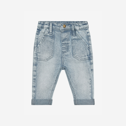 Baby spijkerbroekje - Katoenmix - Baby jeans - Light Blue Denim - EN FANT voorkant