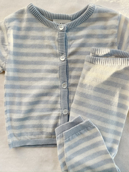 Thinly Knitted Pants - Venti Knit Leggings - Gray Dawn/Blue - Organic Cotton - GOTS - Konges Sløjd