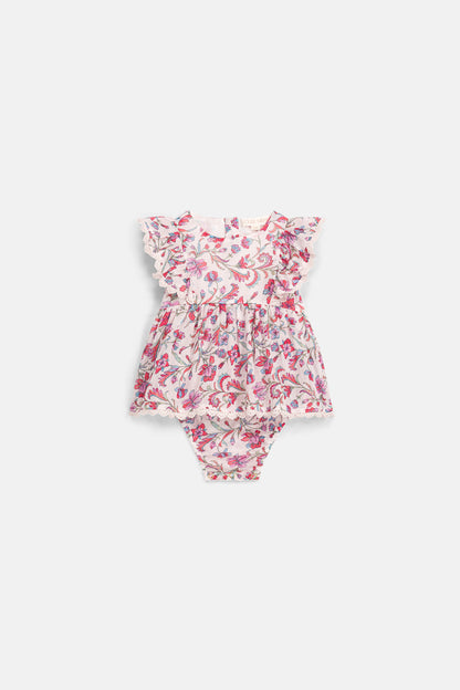 Romper jurkje Lena - Biologisch katoen - Cream Floral Haven - Louise Misha